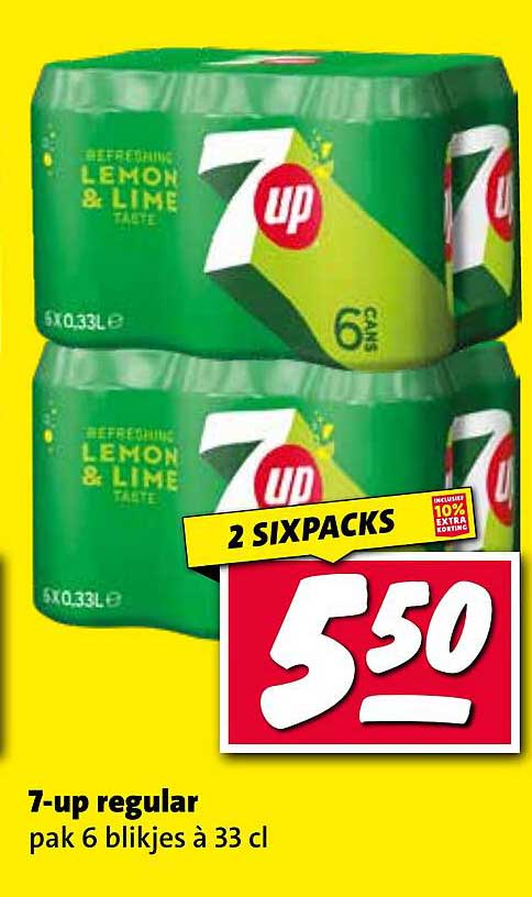 7-up regular pak 6 blikjes à 33 cl
