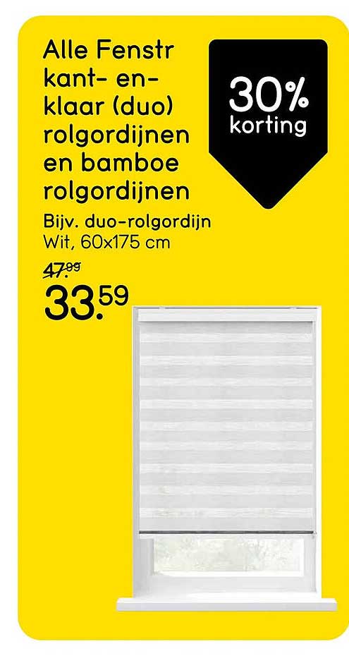 Alle Fenstr kant- en-klaar (duo) rolgordijnen en bamboe rolgordijnen