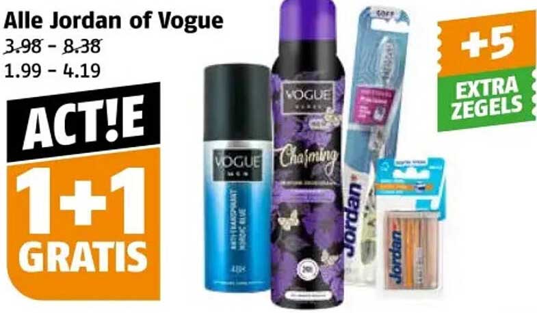 Alle Jordan of Vogue 1+1 Gratis
