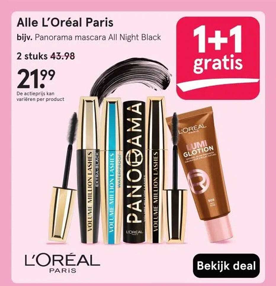 Alle L’Oréal Paris bijv. Panorama mascara All Night Black