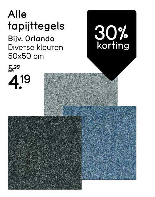 Alle tapijttegels Bijv. Orlando Diverse kleuren 50x50 cm