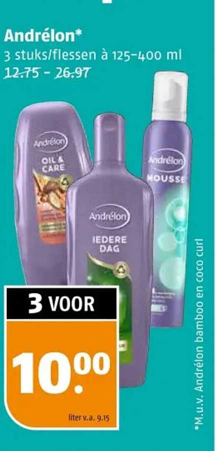 Andrélon* 3 stuks/flessen à 125-400 ml