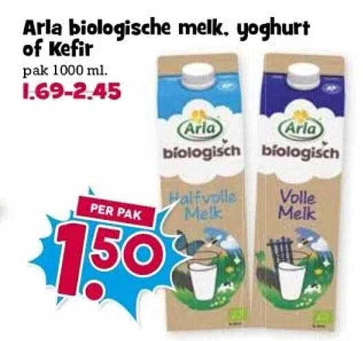 Arla biologische melk, yoghurt of Kefir