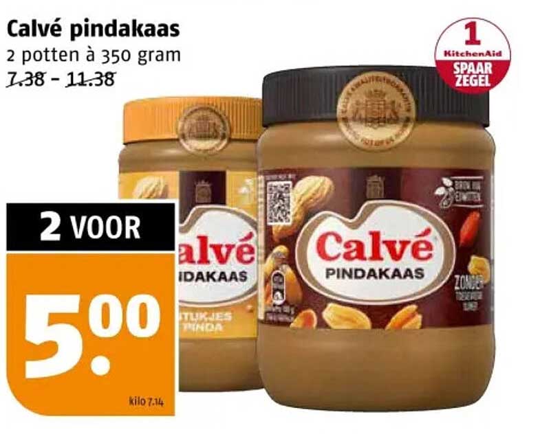 Calvé pindakaas 2 potten à 350 gram