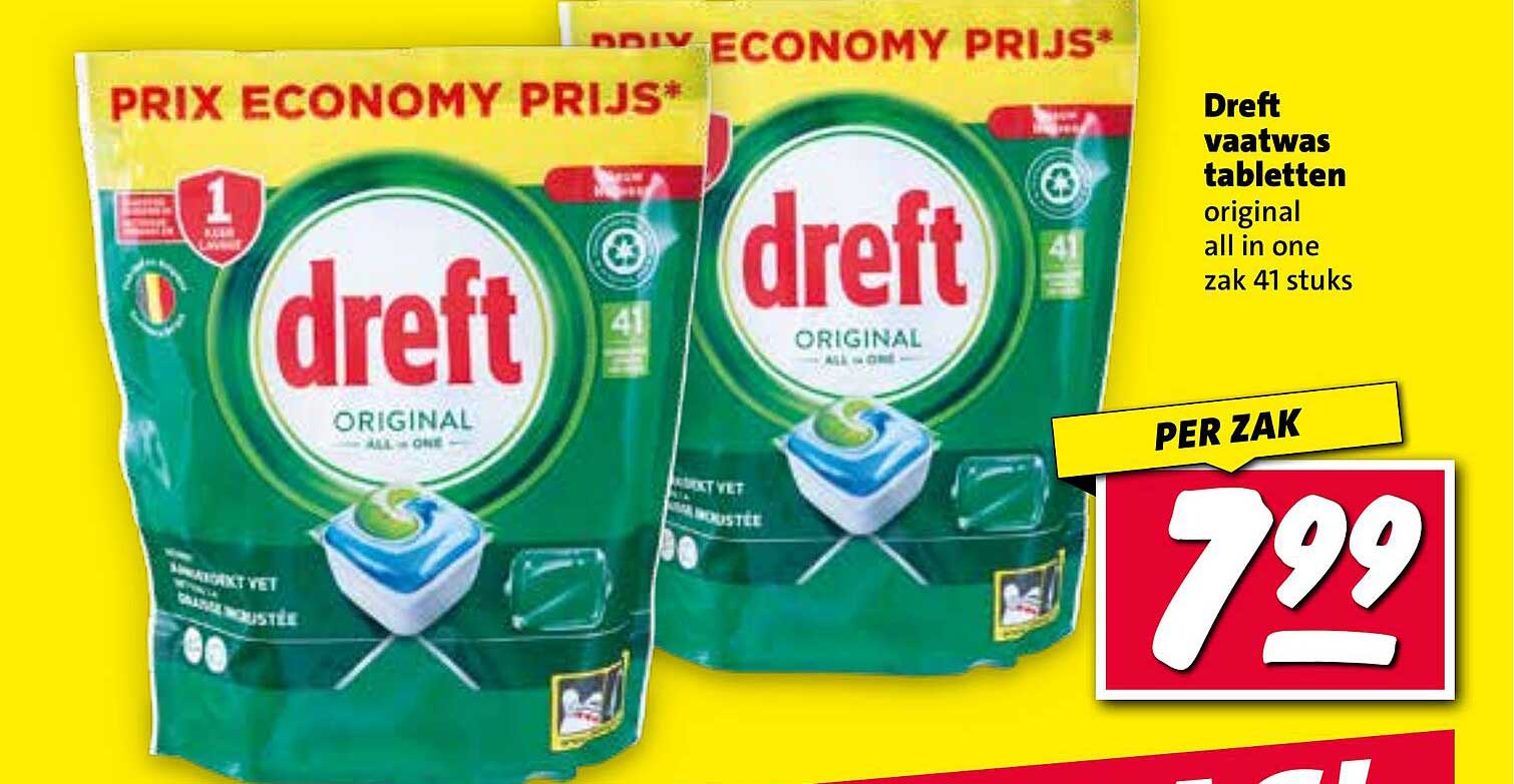 Dreft vaatwas tabletten original all in one zak 41 stuks