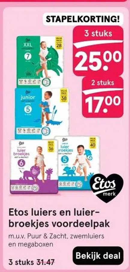 Etos luiers en luier-broekjes voordeelpak