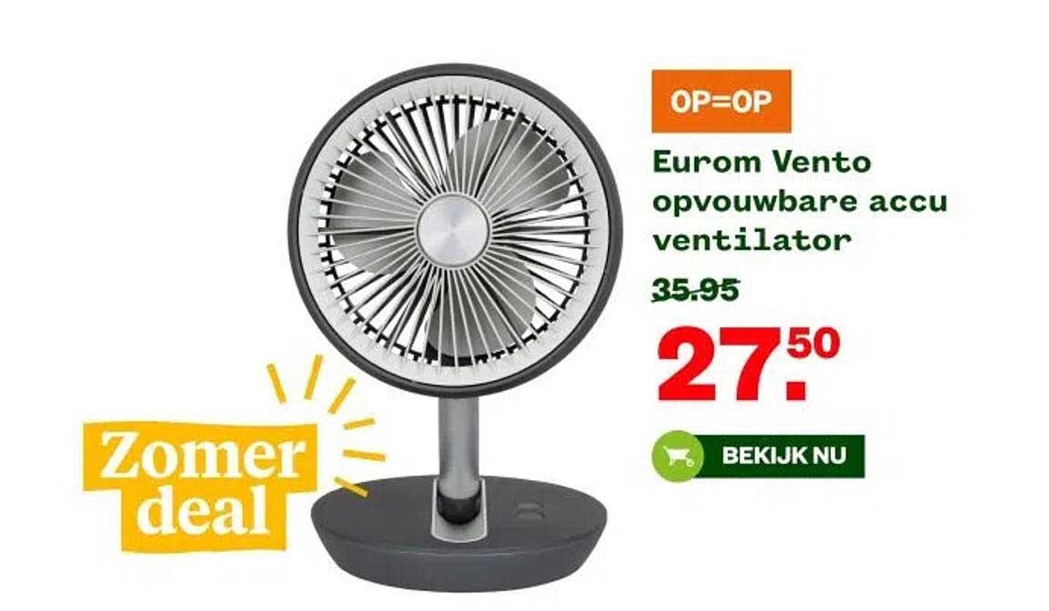 Eurom Vento opvouwbare accu ventilator