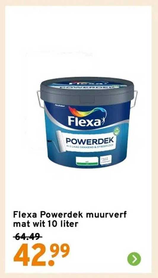 Flexa Powerdek muurverf mat wit 10 liter