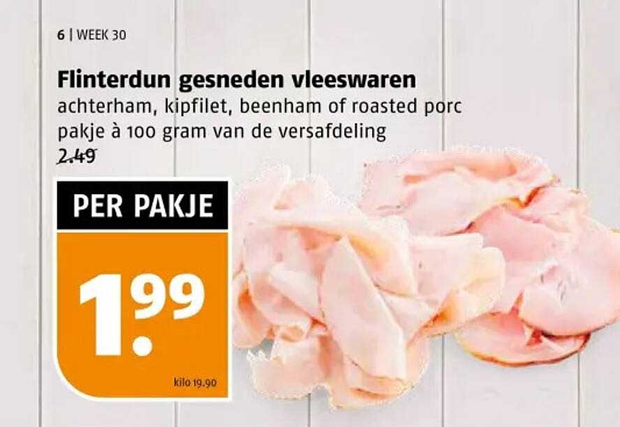 Flinterdun gesneden vleeswaren