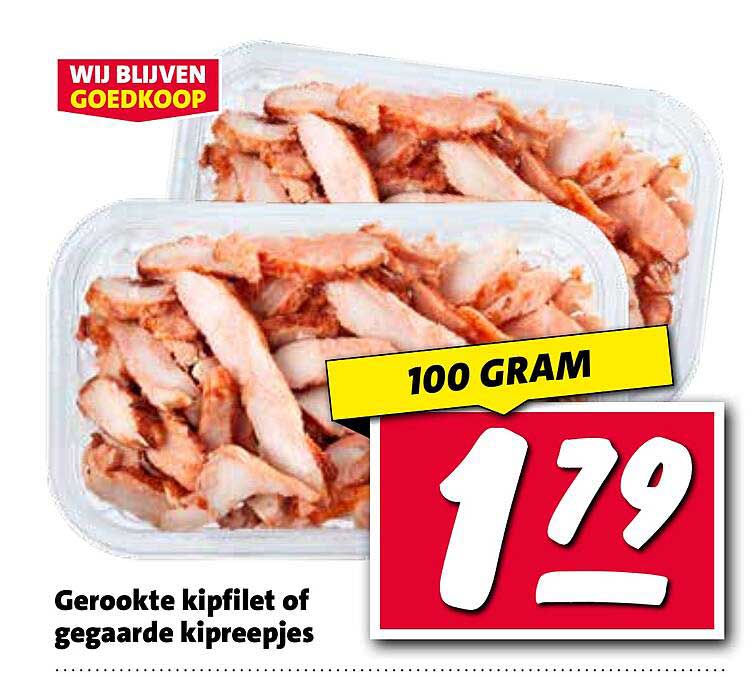 Gerookte kipfilet of gegaarde kipreepjes