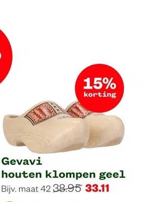 Gevavi houten klompen geel