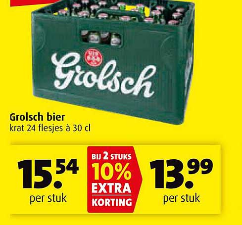 Grolsch bier krat 24 flesjes à 30 cl