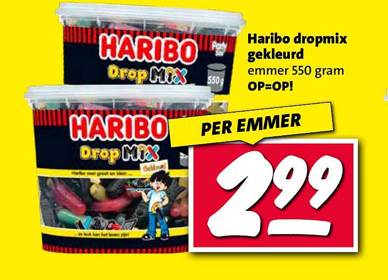 Haribo dropmix gekleurd 550 gram