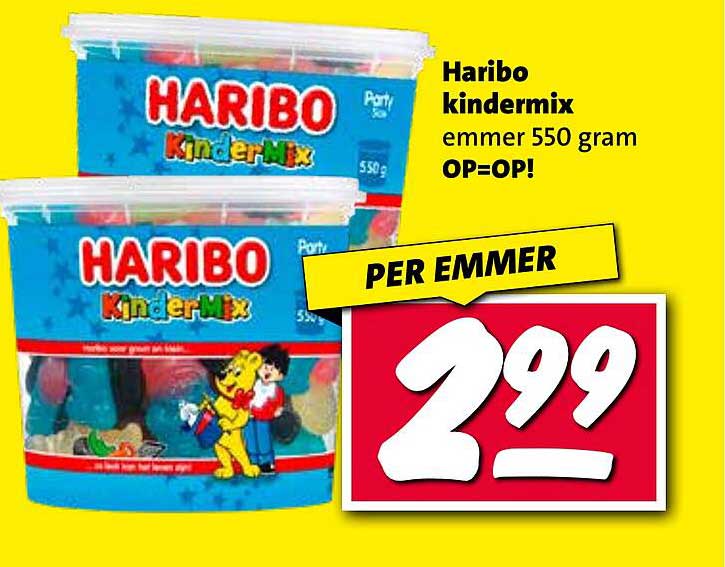 Haribo kindermix emmer 550 gram OP=OP!