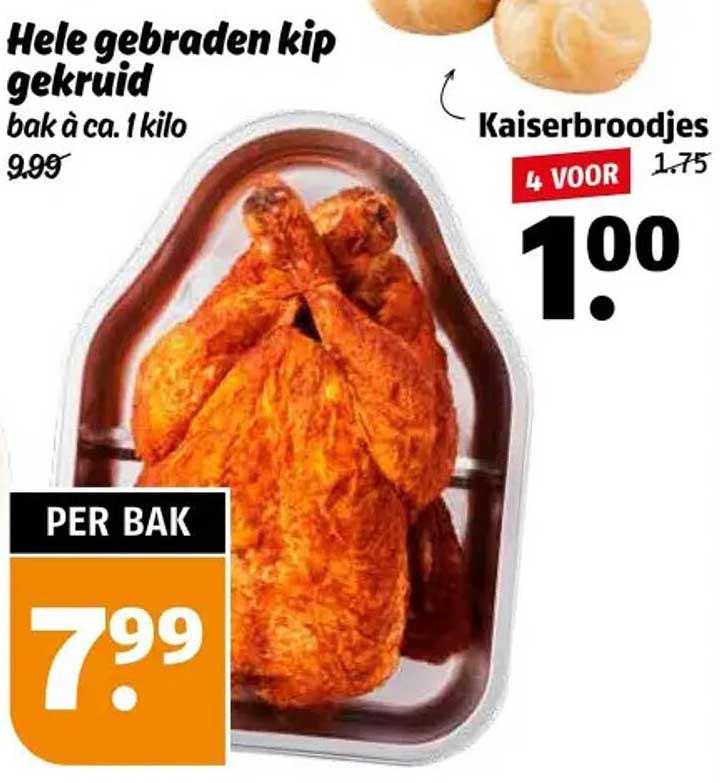 Hele gebraden kip gekruid