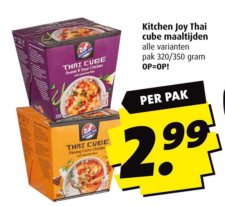 Kitchen Joy Thai cube maaltijden alle varianten pak 320/350 gram OP=OP!