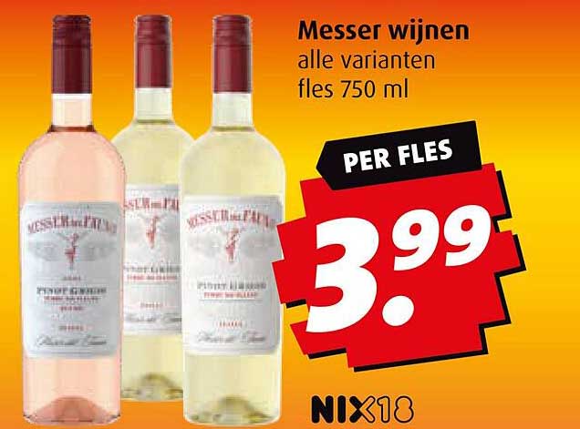 Messer wijnen alle varianten fles 750 ml