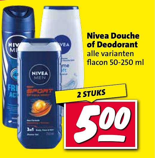 Nivea Douche of Deodorant alle varianten flacon 50-250 ml