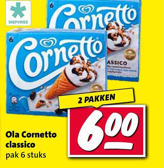 Ola Cornetto classico pak 6 stuks
