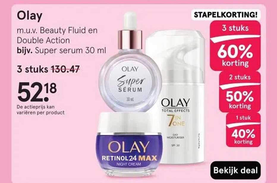 Olay m.u.v. Beauty Fluid en Double Action bijv. Super serum 30 ml