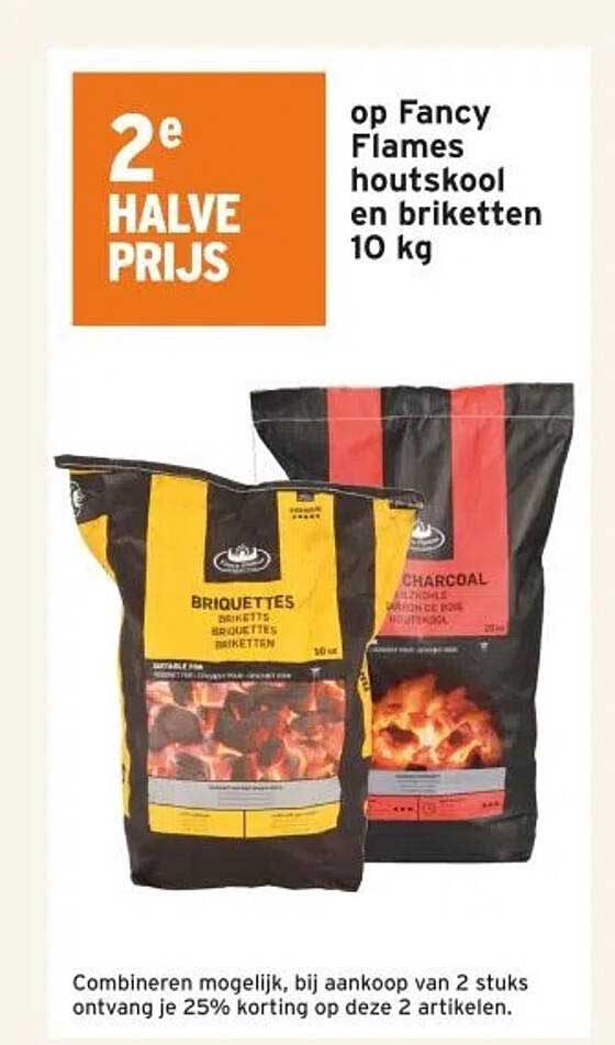 op Fancy Flames houtskool en briketten 10 kg