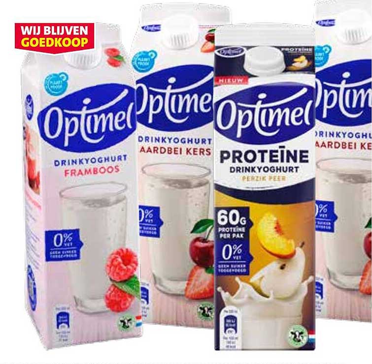 Optimaal Drinkyoghurt - Kies uit Framboos, Aardbei Kers of Proteïne perzik peer