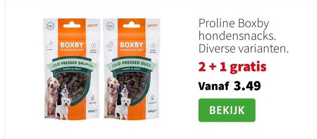 Proline Boxby hondensnacks. Diverse varianten.