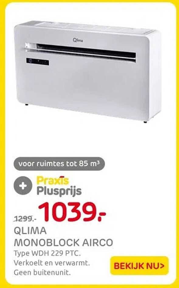 QLIMA MONOBLOCK AIRCO Type WDH 229 PTC. Verkoelt en verwarmt. Geen buitenunit.