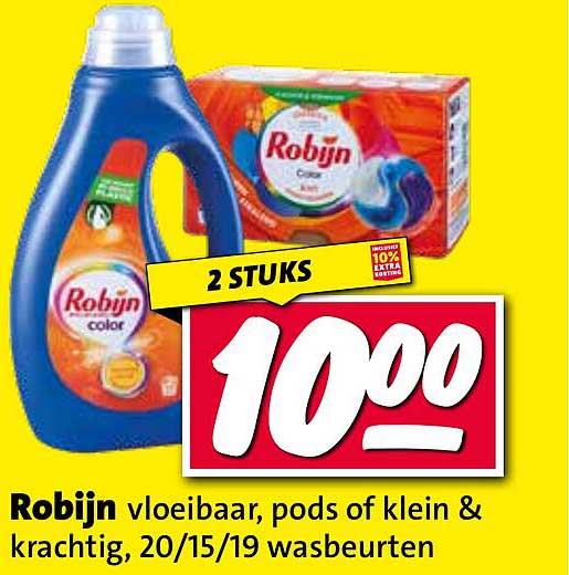 Robijn vloeibaar, pods of klein & krachtig, 20/15/19 wasbeurten