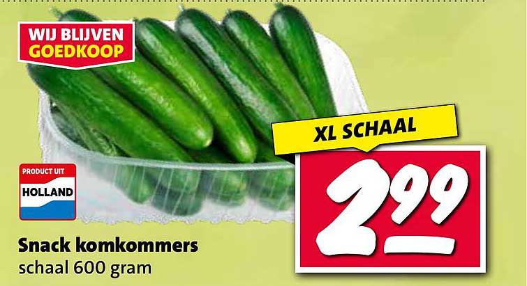 Snack komkommers schaal 600 gram