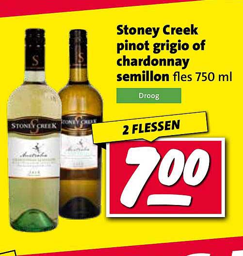 Stoney Creek pinot grigio of chardonnay semillon fles 750 ml