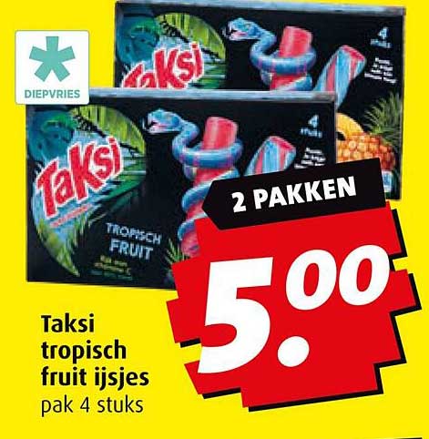 Taksi tropisch fruit ijsjes pak 4 stuks