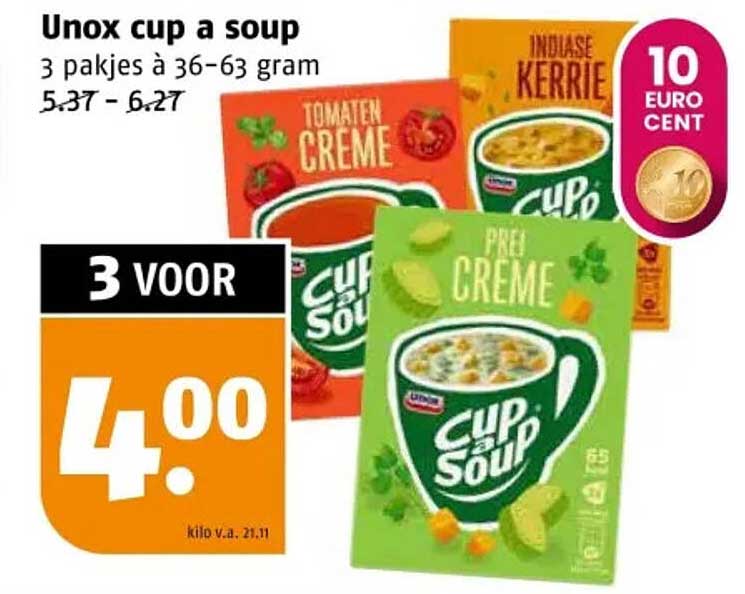 Unox cup a soup 3 pakjes à 36-63 gram
