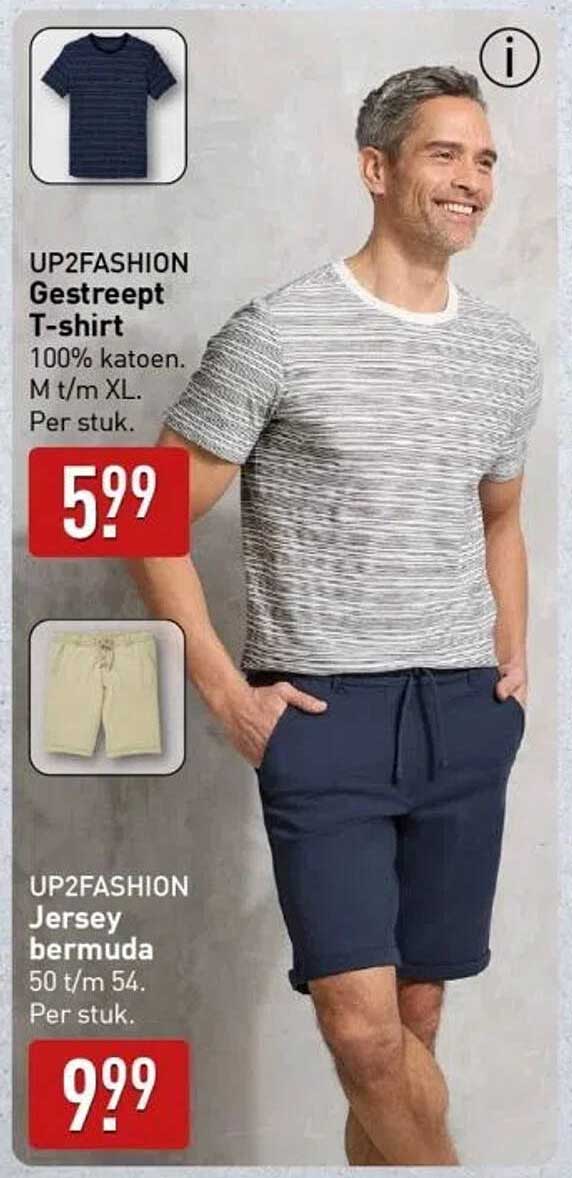 UP2FASHION Gestreept T-shirt en Jersey bermuda