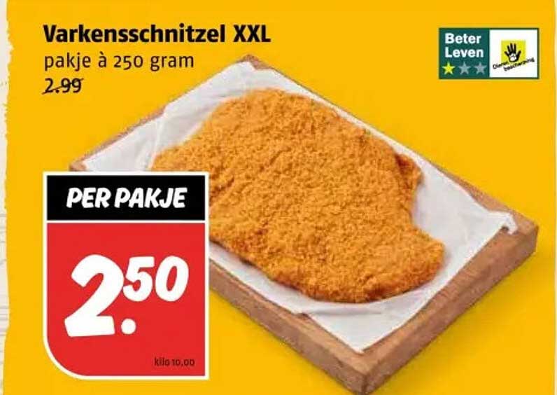 Varkensschnitzel XXL pakje à 250 gram