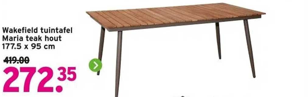 Wakefield tuintafel Maria teak hout 177.5 x 95 cm