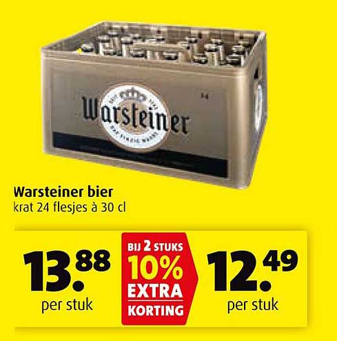 Warsteiner bier krat 24 flesjes à 30 cl
