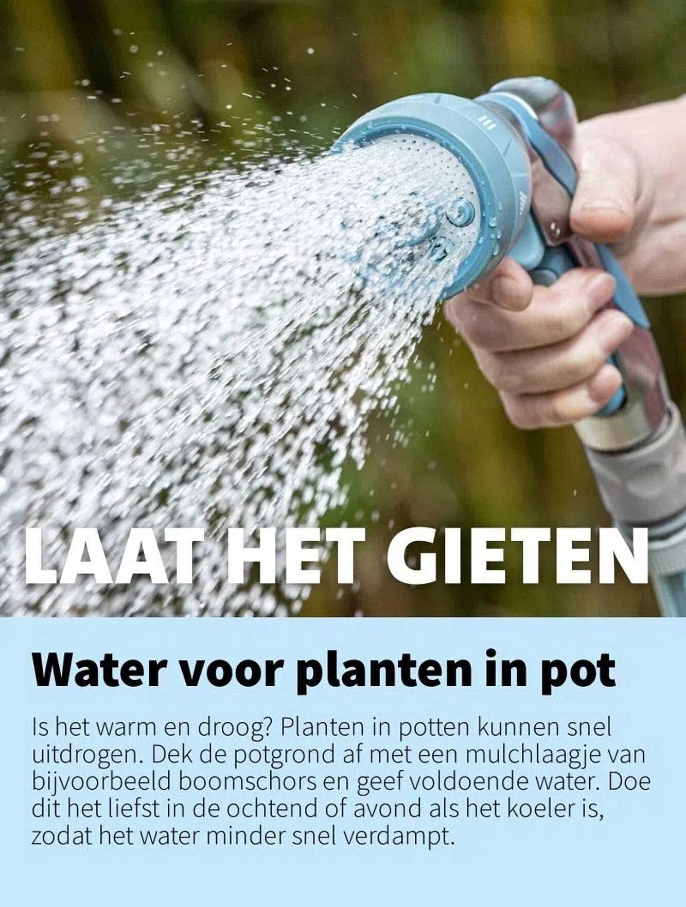 Water voor planten in pot