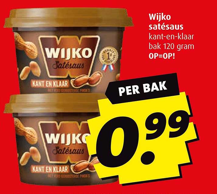 Wijko satésaus kant-en-klaar bak 120 gram
