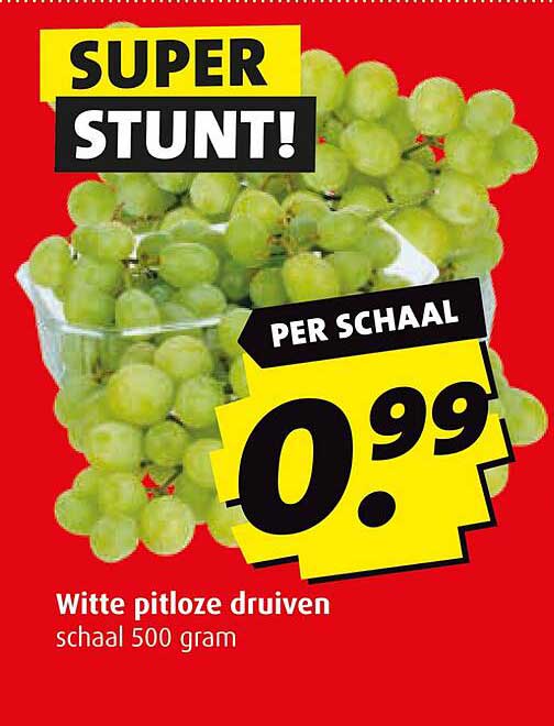 Witte pitloze druiven schaal 500 gram