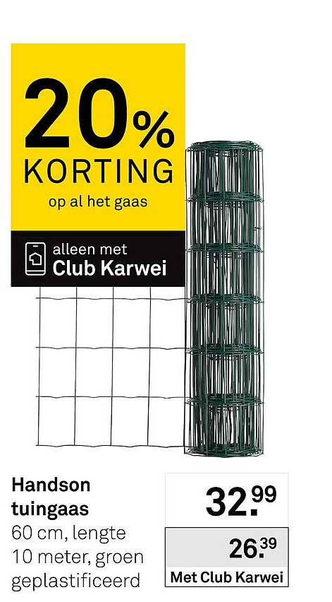 20% korting op al het gaas alleen met Club Karwei