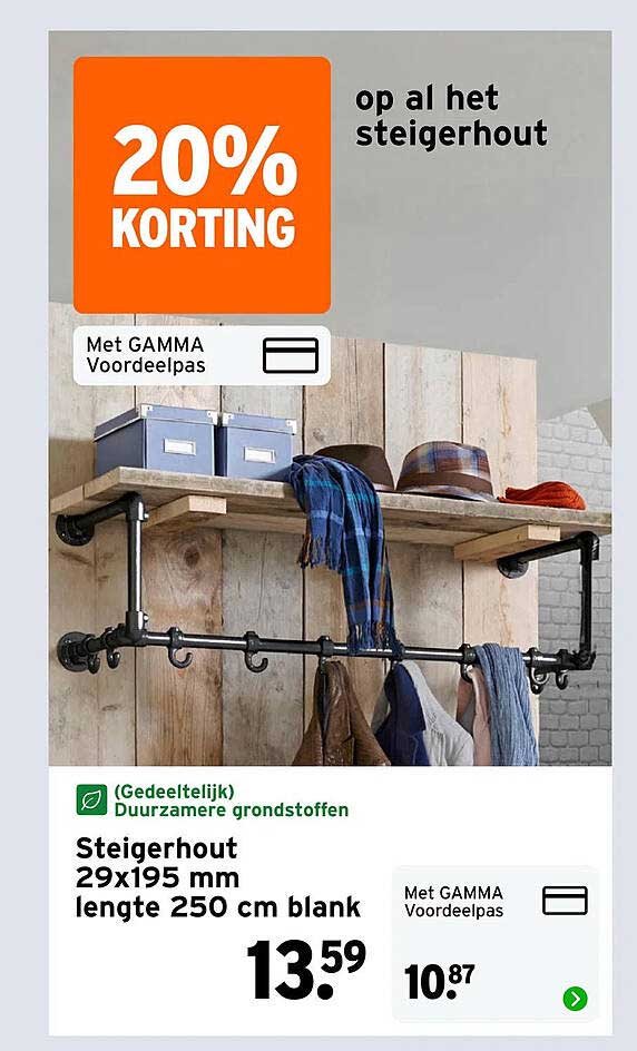 20% KORTING op al het steigerhout