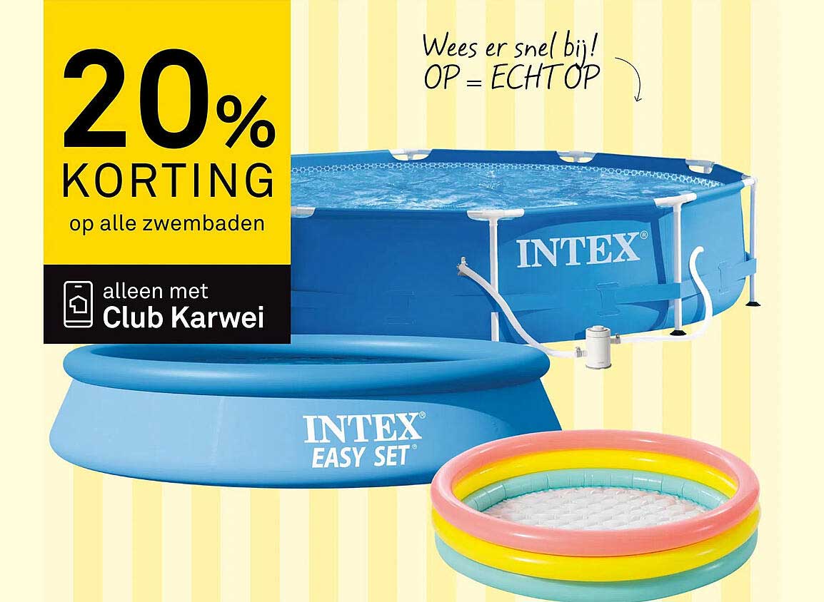 20% korting op alle zwembaden alleen met Club Karwei