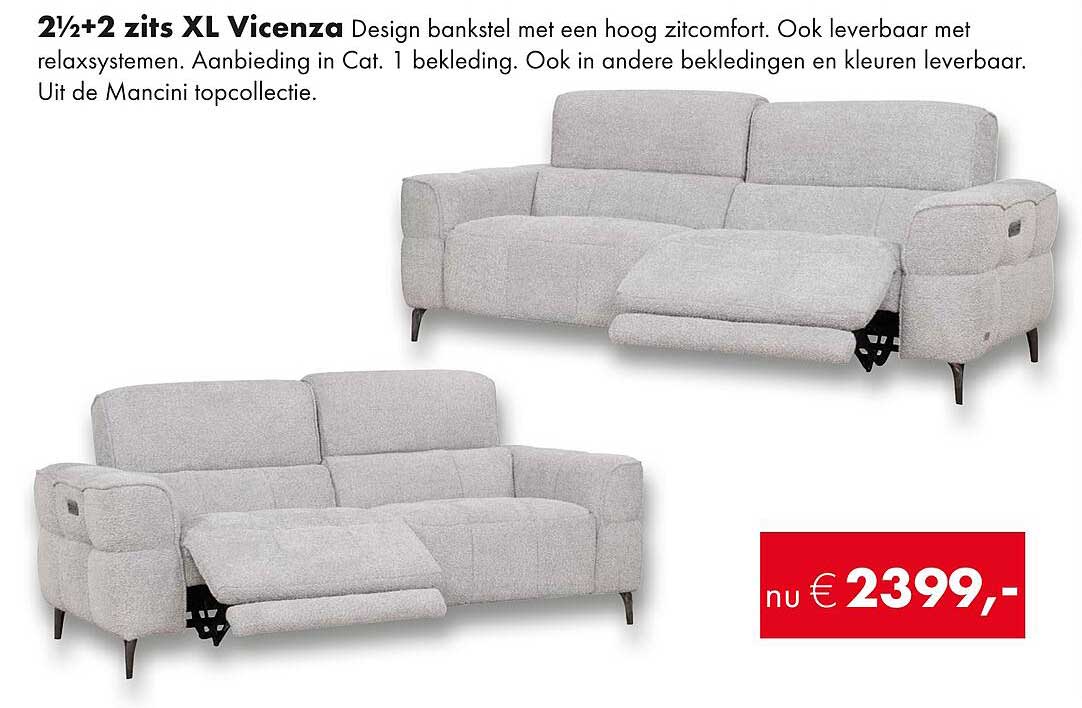 2½+2 zits XL Vicenza 2+2 gratis