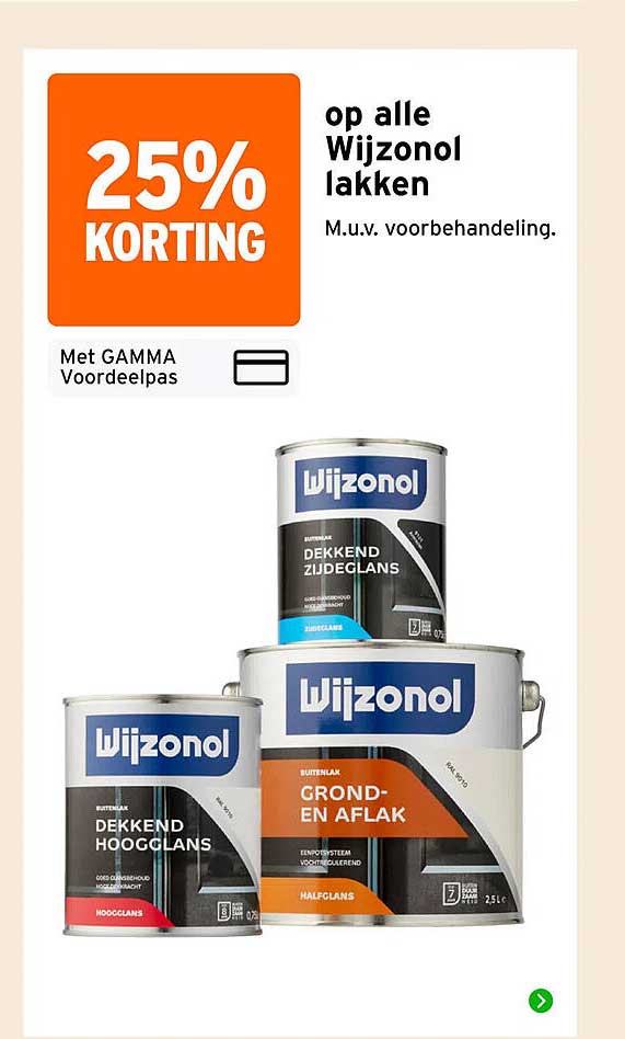 25% KORTING op alle Wijzonol lakken