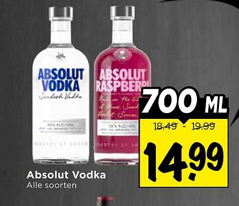 Absolut Vodka Alle soorten 700 ML