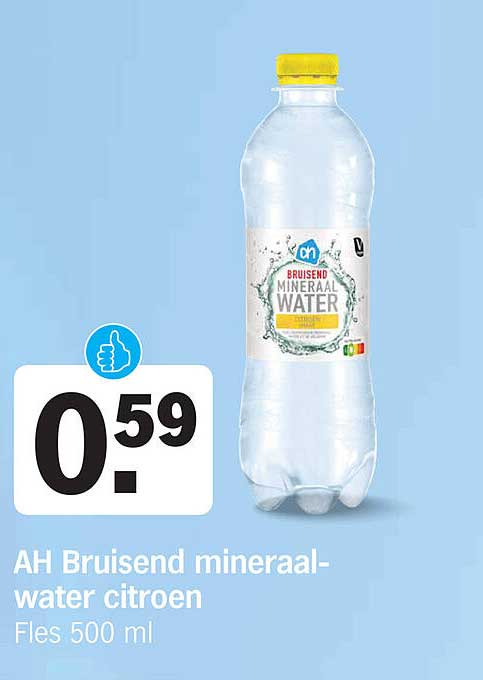 AH Bruisend mineraalwater citroen Fles 500 ml