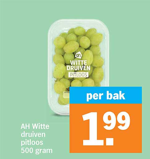 AH Witte druiven pitloos 500 gram