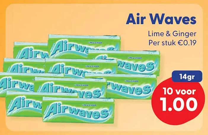 Air Waves Lime & Ginger 14gr 10 voor 1.00