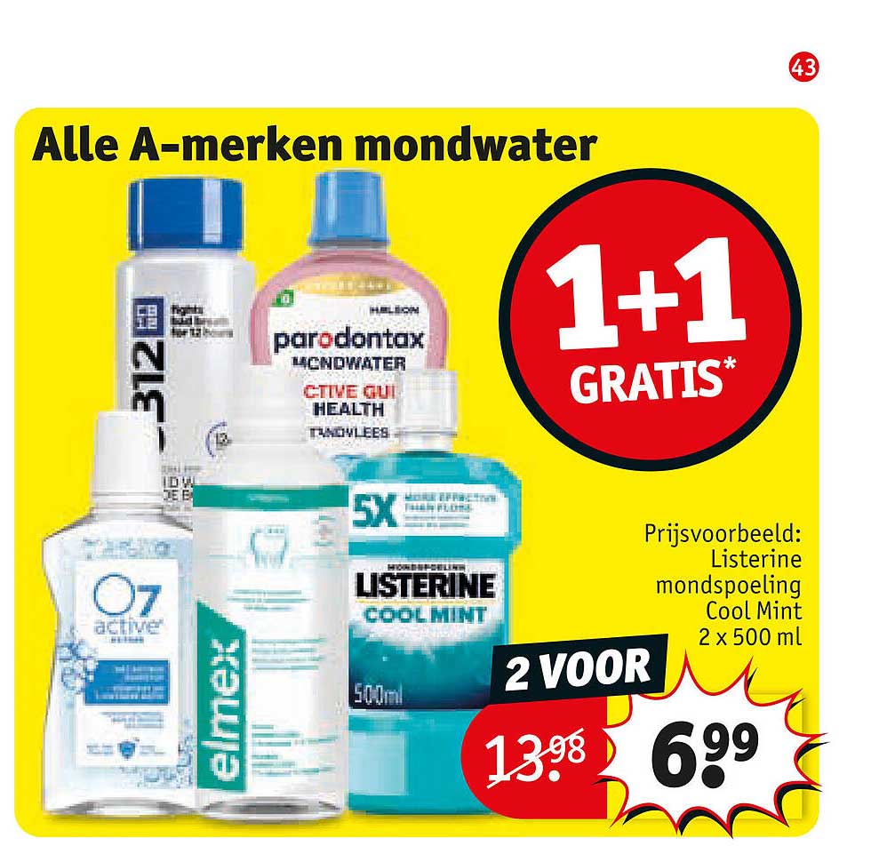 Alle A-merken mondwater 1+1 GRATIS*